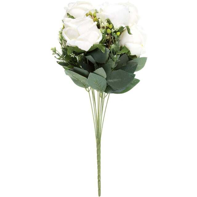 Vintage White Peony Bouquet Artificial Flower Bunch - Wilko