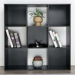 Jane 9 Shelf Black Cube Storage Unit - Home Garden Direct - Wilko - thumbnail 1