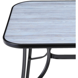 Living and Home Black Tempered Glass Large Rectangle Wood Grain Coffee Table - Grey - Wilko - thumbnail 5