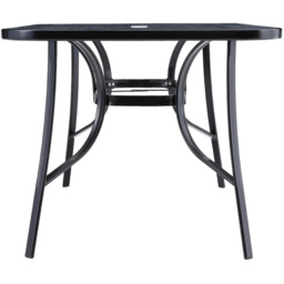 Living and Home Black Tempered Glass Large Rectangle Wood Grain Coffee Table - Grey - Wilko - thumbnail 3