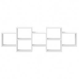 vidaXL 7 Shelf White Floating Wall Shelf - Size: 42 x 18 x 129cm - Wilko - thumbnail 3