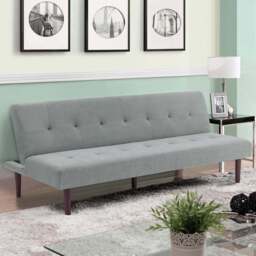 Living and Home 2 Seater Grey Contemporary Convertible Sofa Bed - Wilko