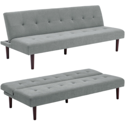 Living and Home 2 Seater Grey Contemporary Convertible Sofa Bed - Wilko - thumbnail 4