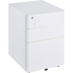 Vinsetto White 3 Drawer Filing Cabinet - Size: 39 x 48 x 59cm - Wilko - thumbnail 3