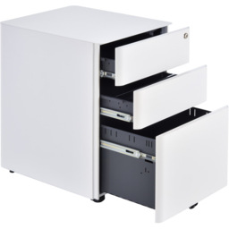 Vinsetto White 3 Drawer Filing Cabinet - Size: 39 x 48 x 59cm - Wilko - thumbnail 5