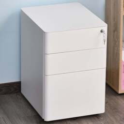 Vinsetto White 3 Drawer Filing Cabinet - Size: 39 x 48 x 59cm - Wilko