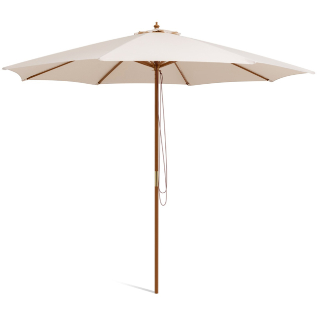 Costway Beige Ventilated Patio Umbrella with Pulley Lift 2.9m - Size: 3m - Cream - Wilko - image 1