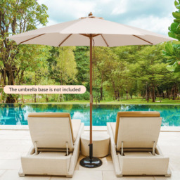 Costway Beige Ventilated Patio Umbrella with Pulley Lift 2.9m - Size: 3m - Cream - Wilko - thumbnail 5