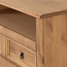 Seconique Corona 2 Drawer Distressed Waxed Pine Flat Screen TV Unit - Size: 44 x 108 x 55cm - Brown - Wilko - thumbnail 7