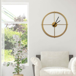 Walplus Gold Larrys Minimalist Iron Round Wall Clock 50cm - Size: 50 x 4 x 2cm - Wilko - thumbnail 6