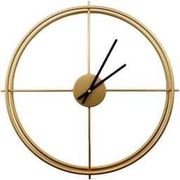 Walplus Gold Larrys Minimalist Iron Round Wall Clock 50cm - Size: 50 x 4 x 2cm - Wilko