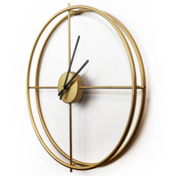 Walplus Gold Larrys Minimalist Iron Round Wall Clock 50cm - Size: 50 x 4 x 2cm - Wilko - thumbnail 4
