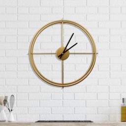 Walplus Gold Larrys Minimalist Iron Round Wall Clock 50cm - Size: 50 x 4 x 2cm - Wilko - thumbnail 7