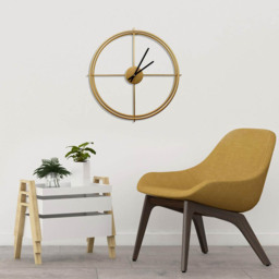 Walplus Gold Larrys Minimalist Iron Round Wall Clock 50cm - Size: 50 x 4 x 2cm - Wilko - thumbnail 3