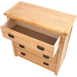 Lugo 4 Drawer Antique Wax Finish Chest of Drawers with Brass Drop Handles - Wood - Wilko - thumbnail 5