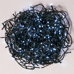 The Christmas Centre 100 Bright White LED Multifunction Green Cable String Light 10m - Size: 1000 x 0.5 x 1cm - Wilko