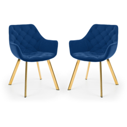 Julian Bowen Lorenzo Set of 2 Blue Dining Chairs - Wilko - thumbnail 3