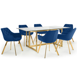 Julian Bowen Lorenzo Set of 2 Blue Dining Chairs - Wilko - thumbnail 6