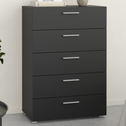 Florence 5 Drawer Black Chest of Drawers - Furniture to Go - Wilko - thumbnail 1