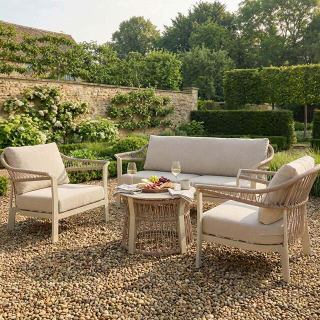 Hampton Sofa Set Neutral - Size: 4 Seater - Wilko - image 1