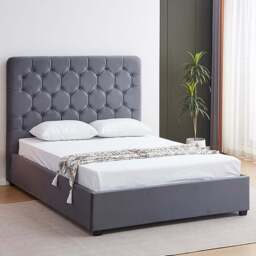 Seconique Madison King Size Grey Velvet Fabric Bed Frame - Wilko - thumbnail 1