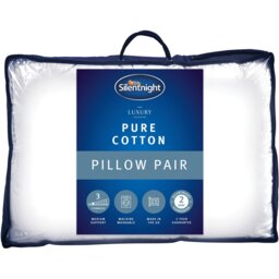 Silentnight The Luxury Collection Pure Cotton Pillow 2 Pack - White - Wilko