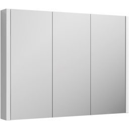 nuie Eden 3 Door Gloss White Wall Hung Mirror Cabinet 900mm - Size: 650 x 899 x 110mm - Wilko - thumbnail 3