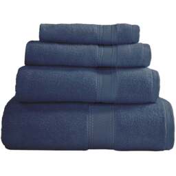 Divante Deluxe Cotton Dark Blue Bath Towel - Wilko
