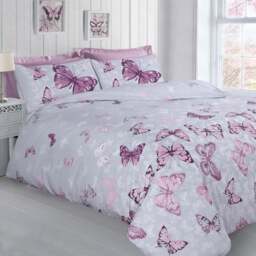Velosso Double Butterfly Glaze Duvet Set - Brown - Serene - Wilko - thumbnail 1