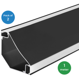 ENER-J Black Corner Aluminium Profile Gypsum LED Cove Light 1m 2 Pack - Size: 12 x 4 x 12cm - Wilko - thumbnail 4