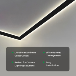 ENER-J Black Corner Aluminium Profile Gypsum LED Cove Light 1m 2 Pack - Size: 12 x 4 x 12cm - Wilko - thumbnail 7