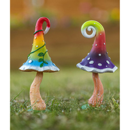 Marco Paul 2 Piece Resin Colourful Mushrooms Garden Ornament - Size: 20 x 10 x 10cm - Multi - Wilko - thumbnail 3