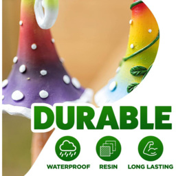 Marco Paul 2 Piece Resin Colourful Mushrooms Garden Ornament - Size: 20 x 10 x 10cm - Multi - Wilko - thumbnail 7