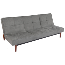 Living and Home 3 Seater Grey Faux Suede Upholstered Sofa Bed - Wilko - thumbnail 3