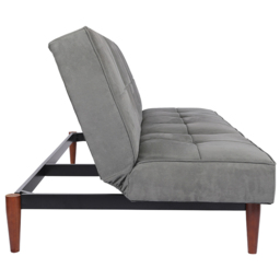 Living and Home 3 Seater Grey Faux Suede Upholstered Sofa Bed - Wilko - thumbnail 4