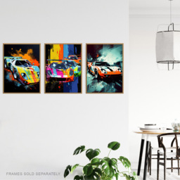 Artery8 Motorsport Grand Prix Racing Colourful Wall Art Print 30 x 41cm 3 Pack - Size: 40.5 x 30.5 x 0.3cm - Multi - Wilko - thumbnail 4