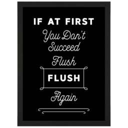 Artery8 Flush Again Funny Toilet Sign Framed Wall Art Print 21 x 29.7cm - Size: 32.3 x 23.4 x 1.5cm - Black - Wilko - thumbnail 1