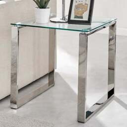 Furniturebox Havana Silver Side Table - Size: 55 x 55 x 55cm - Wilko - thumbnail 1