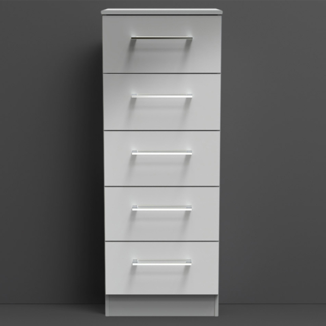 Crowndale Worcester 5 Drawer Uniform Grey and Dusk Grey Tallboy Ready Assembled - Wilko - image 1