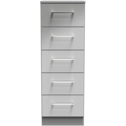 Crowndale Worcester 5 Drawer Uniform Grey and Dusk Grey Tallboy Ready Assembled - Wilko - thumbnail 4
