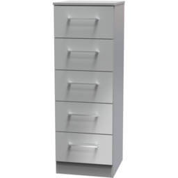 Crowndale Worcester 5 Drawer Uniform Grey and Dusk Grey Tallboy Ready Assembled - Wilko - thumbnail 3