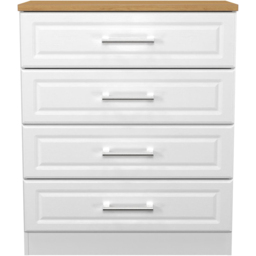Crowndale Kent 4 Drawer White Ash and Modern Oak Chest of Drawers Ready Assembled - White Ash & Modern Oak - Wilko - thumbnail 3