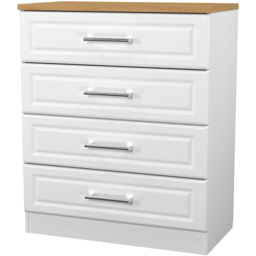 Crowndale Kent 4 Drawer White Ash and Modern Oak Chest of Drawers Ready Assembled - White Ash & Modern Oak - Wilko - thumbnail 5