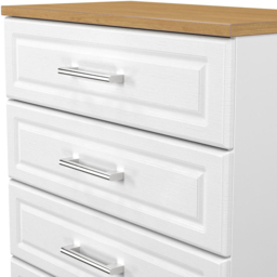 Crowndale Kent 4 Drawer White Ash and Modern Oak Chest of Drawers Ready Assembled - White Ash & Modern Oak - Wilko - thumbnail 6