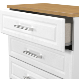 Crowndale Kent 4 Drawer White Ash and Modern Oak Chest of Drawers Ready Assembled - White Ash & Modern Oak - Wilko - thumbnail 7