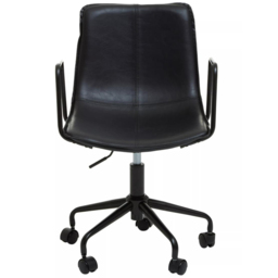 Premier Housewares Branson Black Leather Swivel Office Chair - Size: 48 x 59 x 91cm - Interiors by Premier - Wilko - thumbnail 4