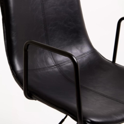 Premier Housewares Branson Black Leather Swivel Office Chair - Size: 48 x 59 x 91cm - Interiors by Premier - Wilko - thumbnail 7