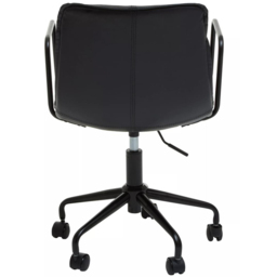 Premier Housewares Branson Black Leather Swivel Office Chair - Size: 48 x 59 x 91cm - Interiors by Premier - Wilko - thumbnail 6