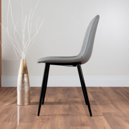 Furniturebox Molini Solara 6 Seater Dining Set White Gloss Grey and Black - Wilko - thumbnail 5