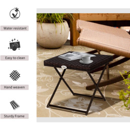 Outsunny Brown PE Ratan Square Folding Coffee Table - Size: 40 x 40 x 40cm - Wilko - thumbnail 5